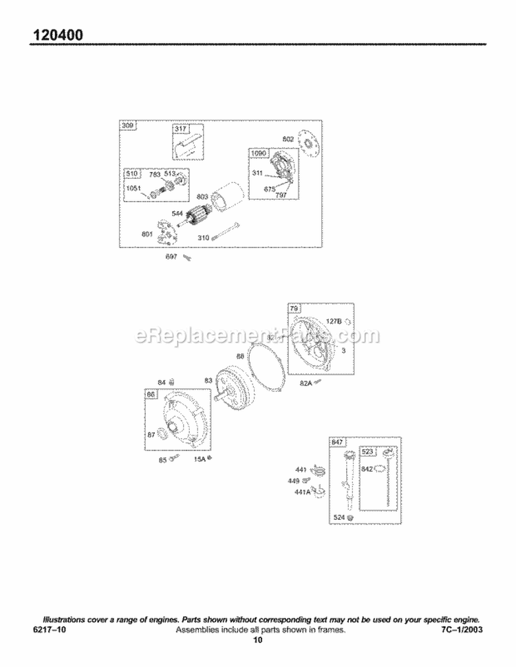 Electric Gear Reduction Oil Diagram and Parts List for 120412-0139-E1  Briggs and Stratton Engine